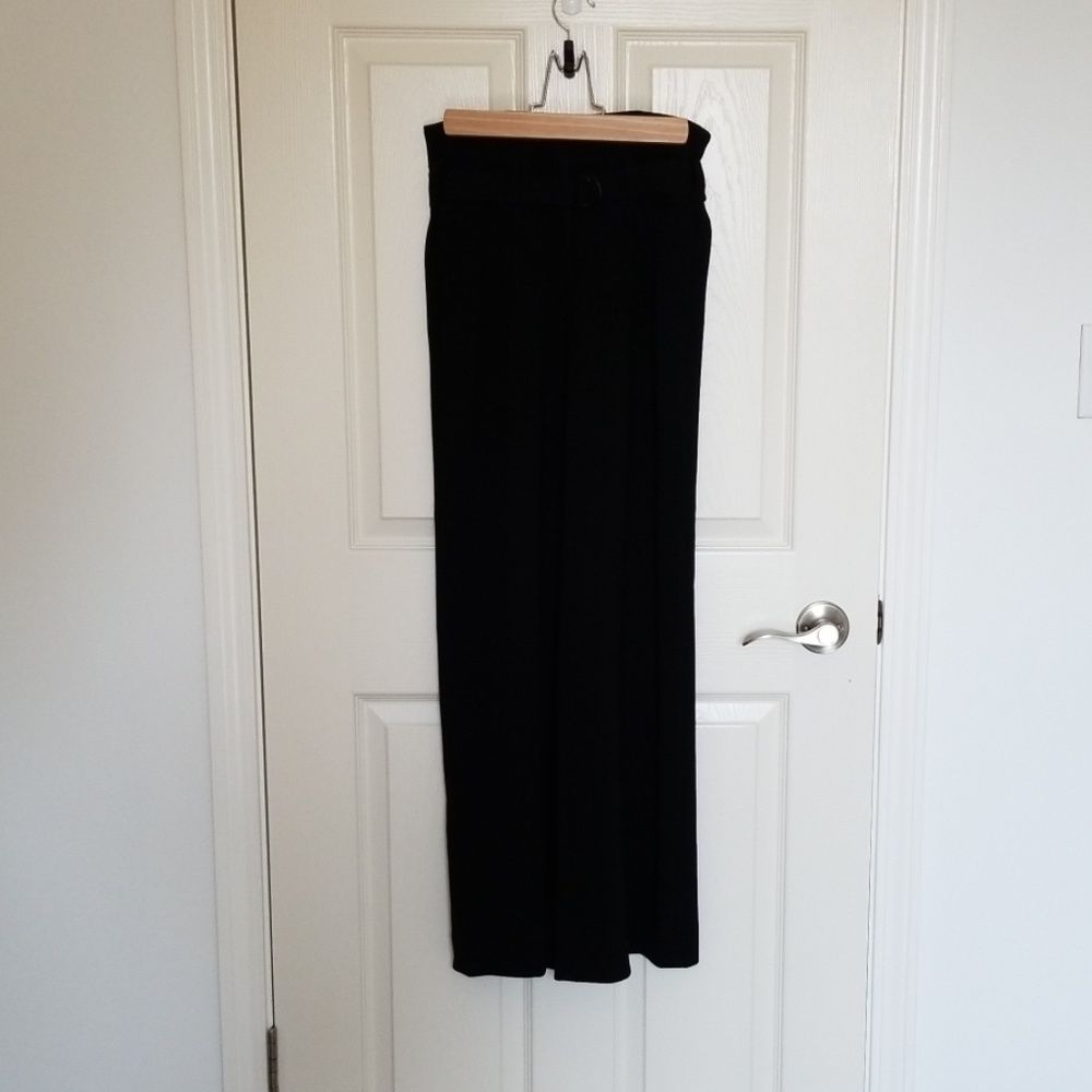 Black wide leg dress pants